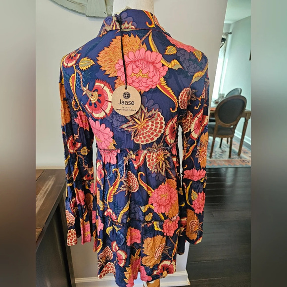 Jaase Women's Size XS Fall Floral Boho Flowy Hippie Top Rayon New w/ Tag - Picture 6 of 11